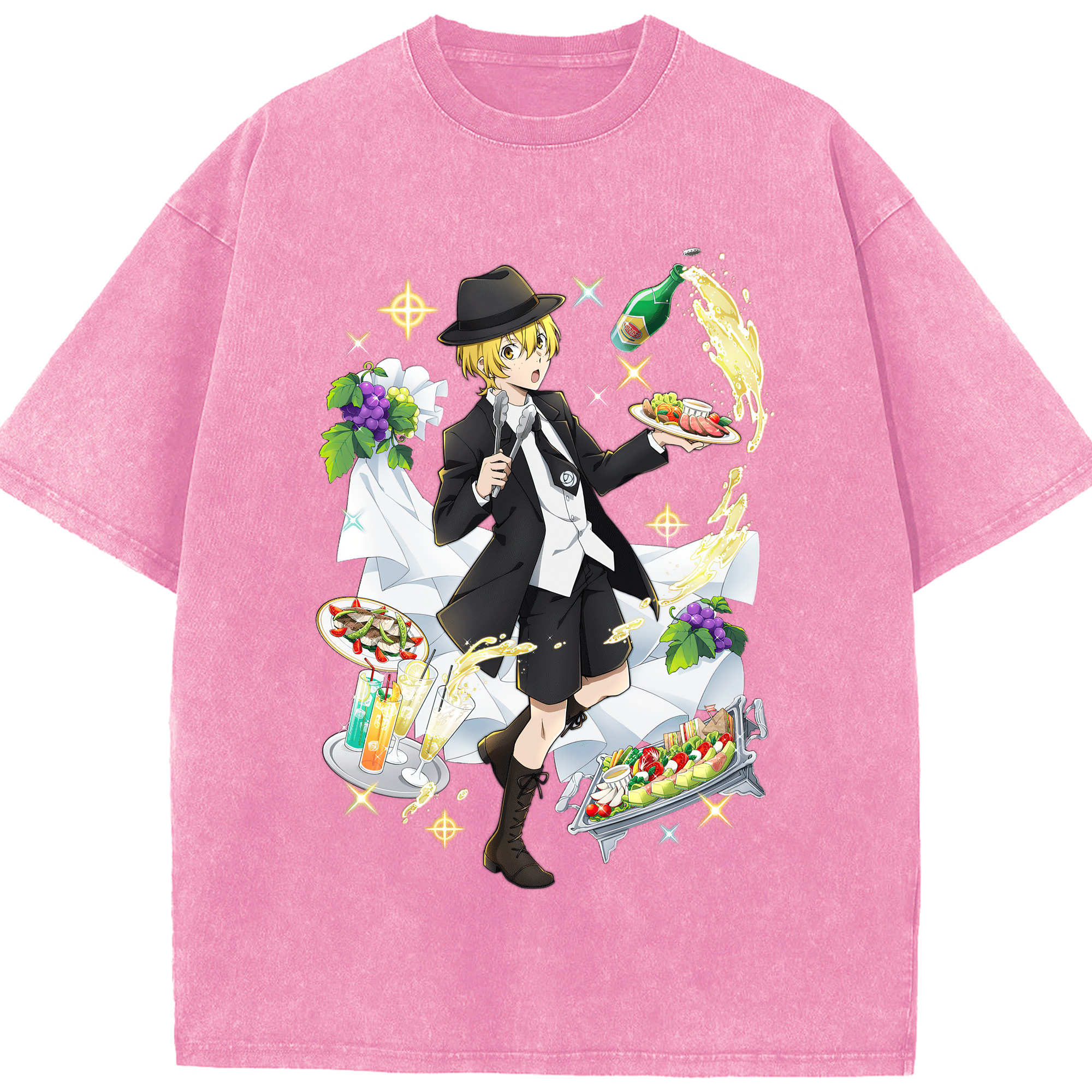 （画像用） 文豪ストレイドッグス Bungo Stray Dogs 綿100% ヴィンテージ風 半袖Tシャツ（フロントプリント）